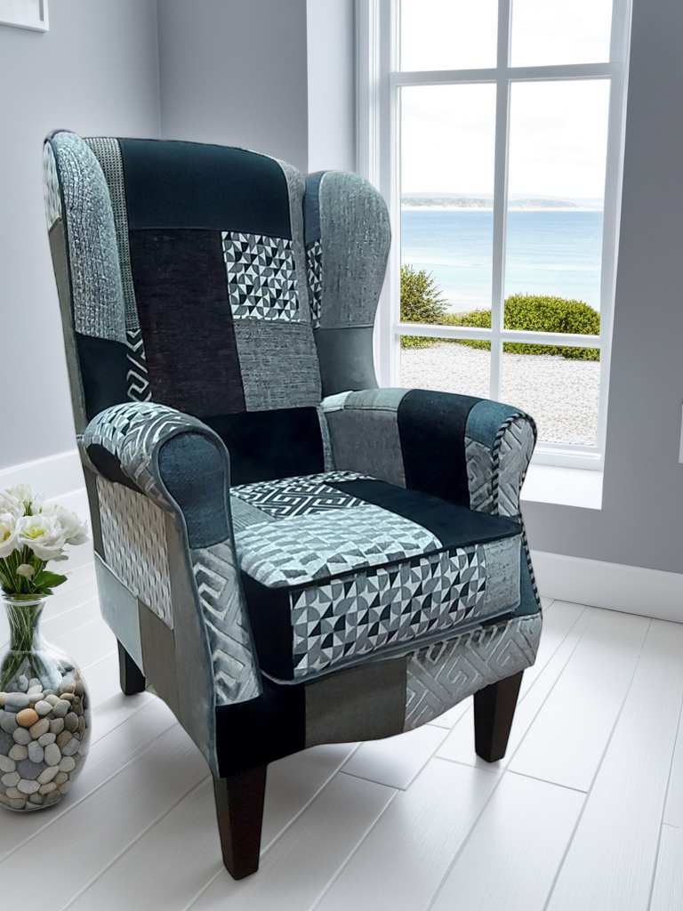 Regency-Patchwork-Chair-Black